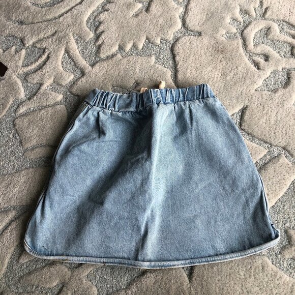 DRAWSTRING WAIST DENIM SKIRT - Picture 4 of 6